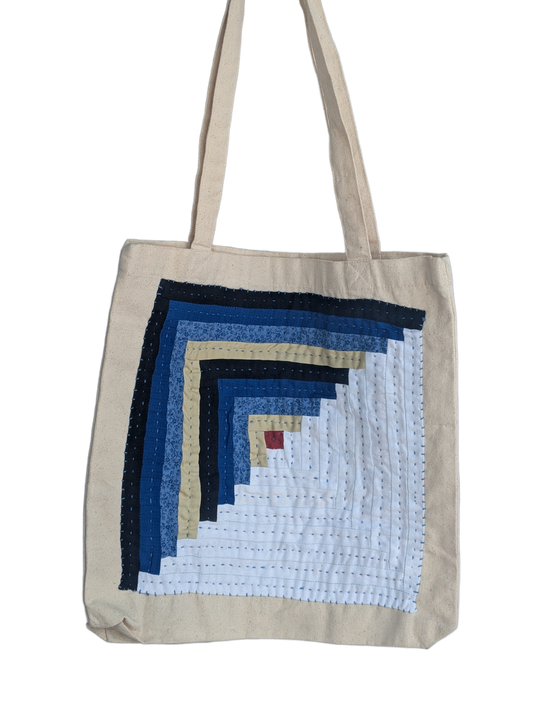 Log Cabin Patchwork Tote