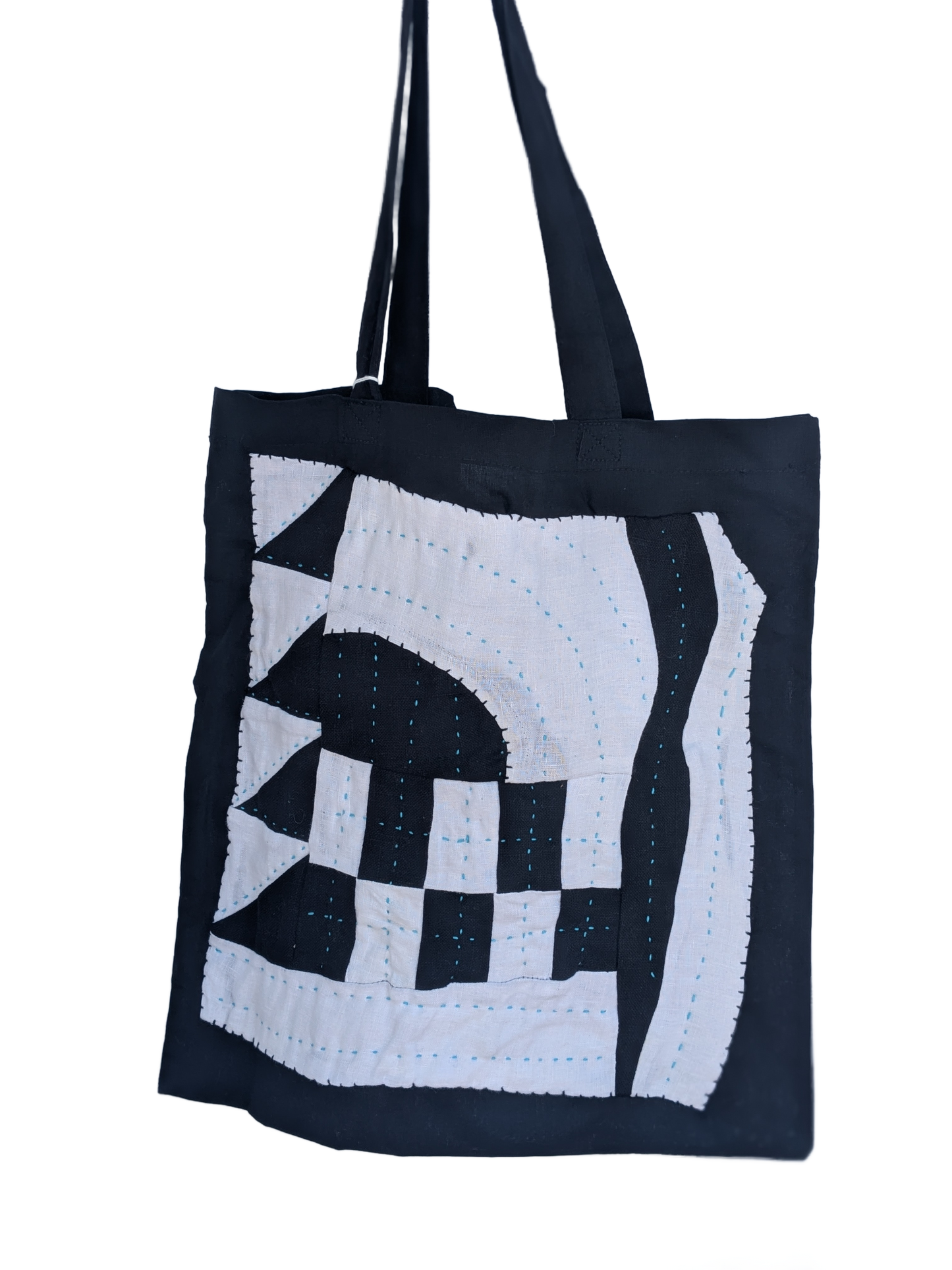Black and White Patchwork Tote