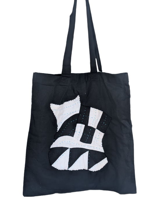 Black and White Patchwork Tote