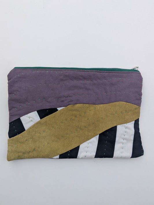 Curves & Stripes Zipper Pouch