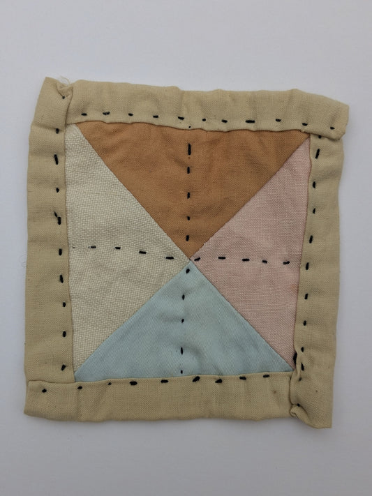 Naturally Dyed Triangles Mug Rug