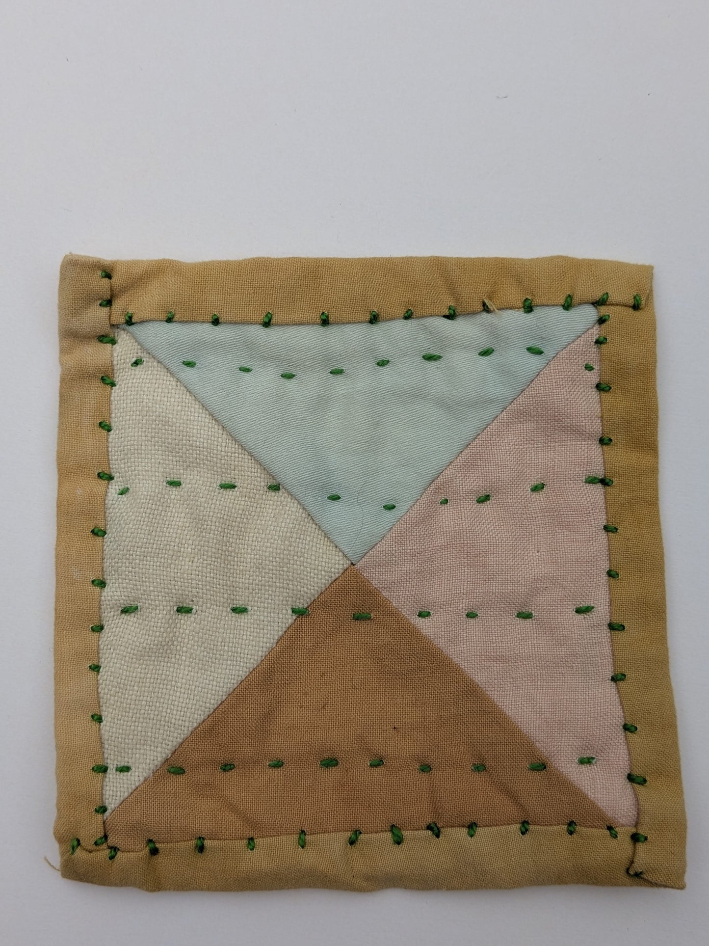 Naturally Dyed Triangles Mug Rug