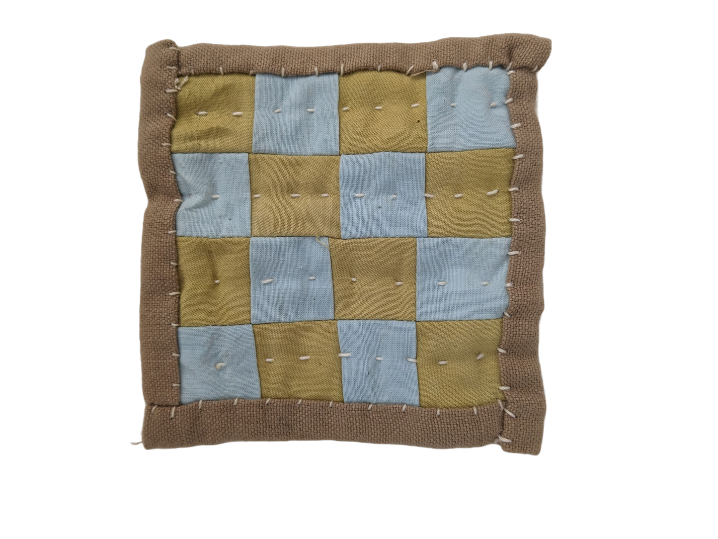 Naturally Dyed Checkerboard Mug Rug