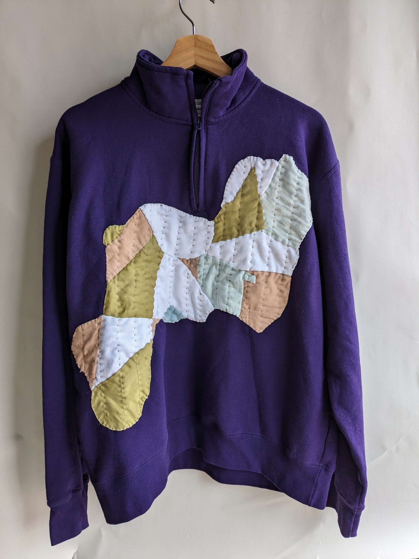 "Plant-Dyed Prism" Zippered Pullover