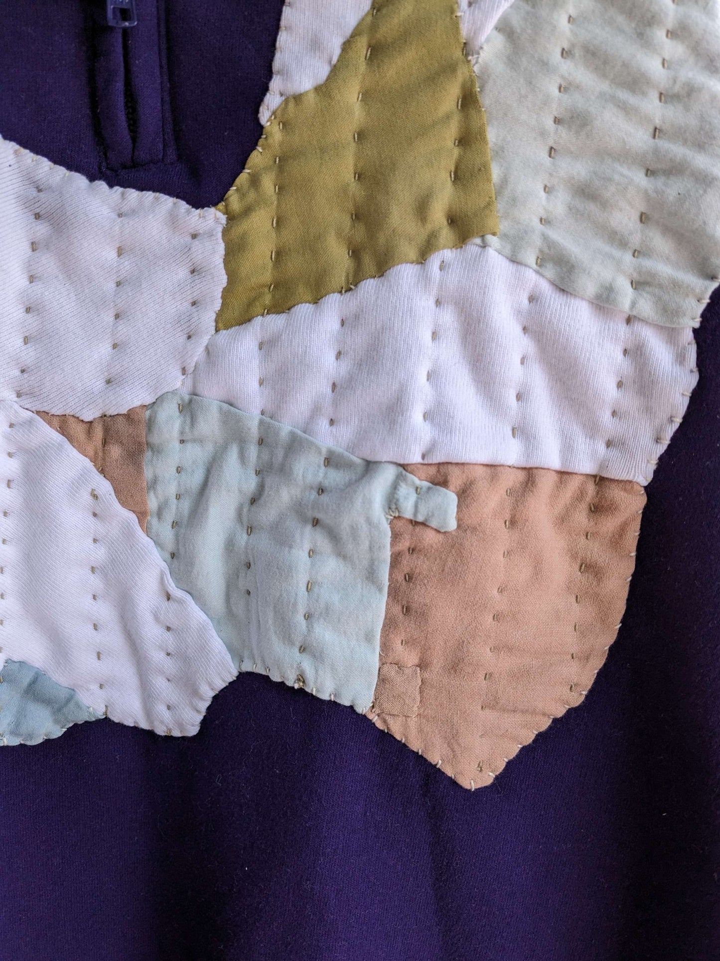 "Plant-Dyed Prism" Zippered Pullover