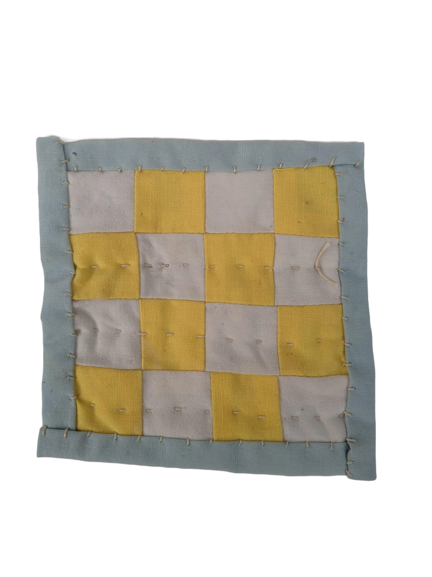 Naturally Dyed Checkerboard Mug Rug