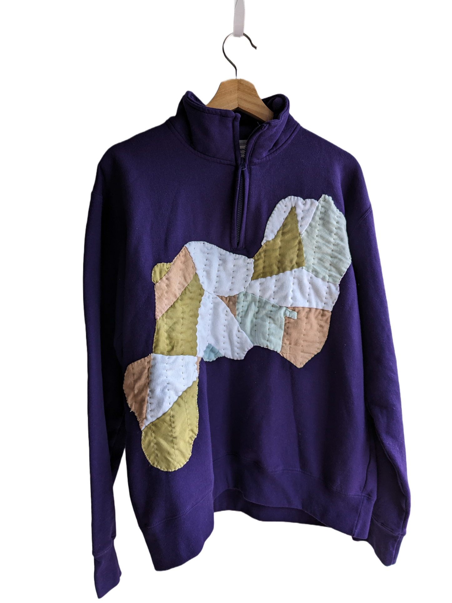 "Plant-Dyed Prism" Zippered Pullover