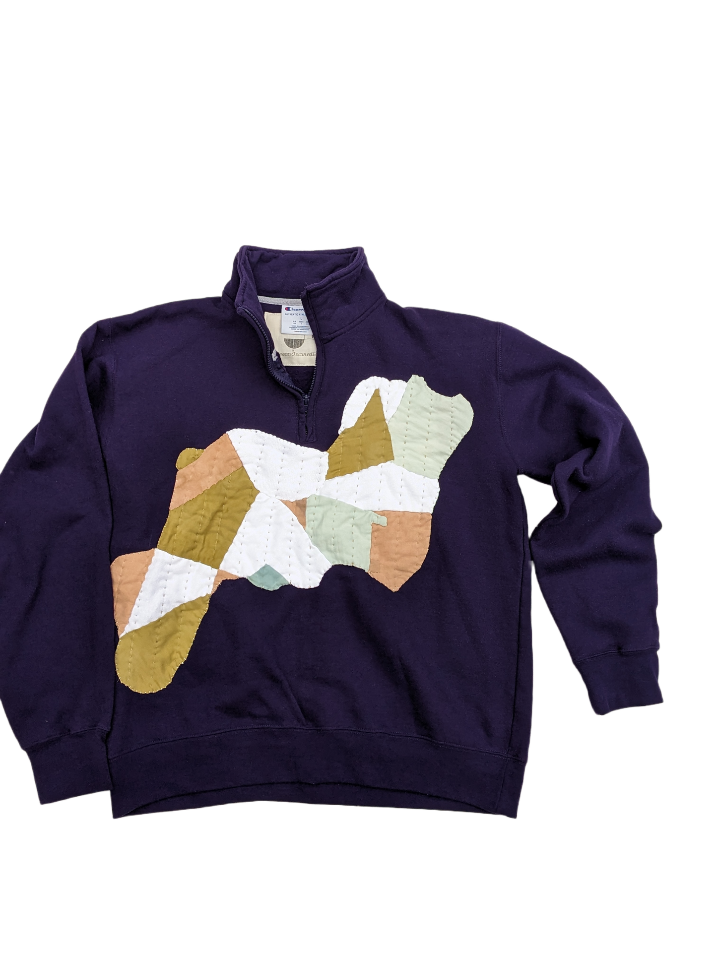 "Plant-Dyed Prism" Zippered Pullover