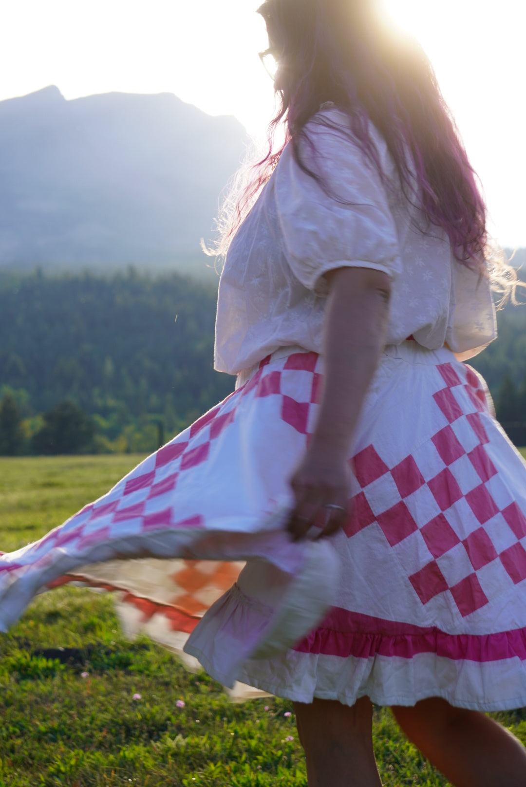 Patchwork Dancing Skirt- L