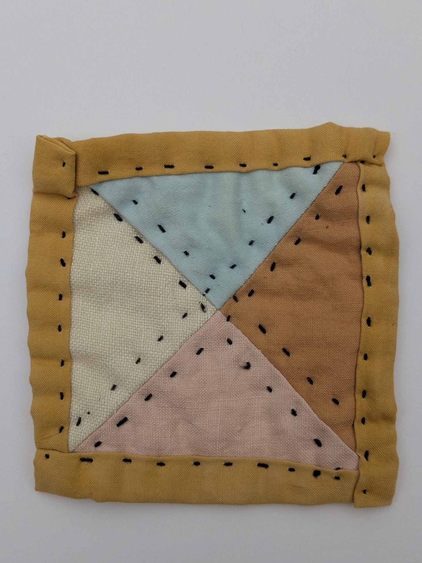 Naturally Dyed Triangles Mug Rug