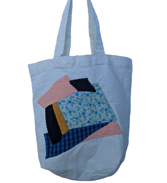 Wide Window Patchwork Tote (one-sided)