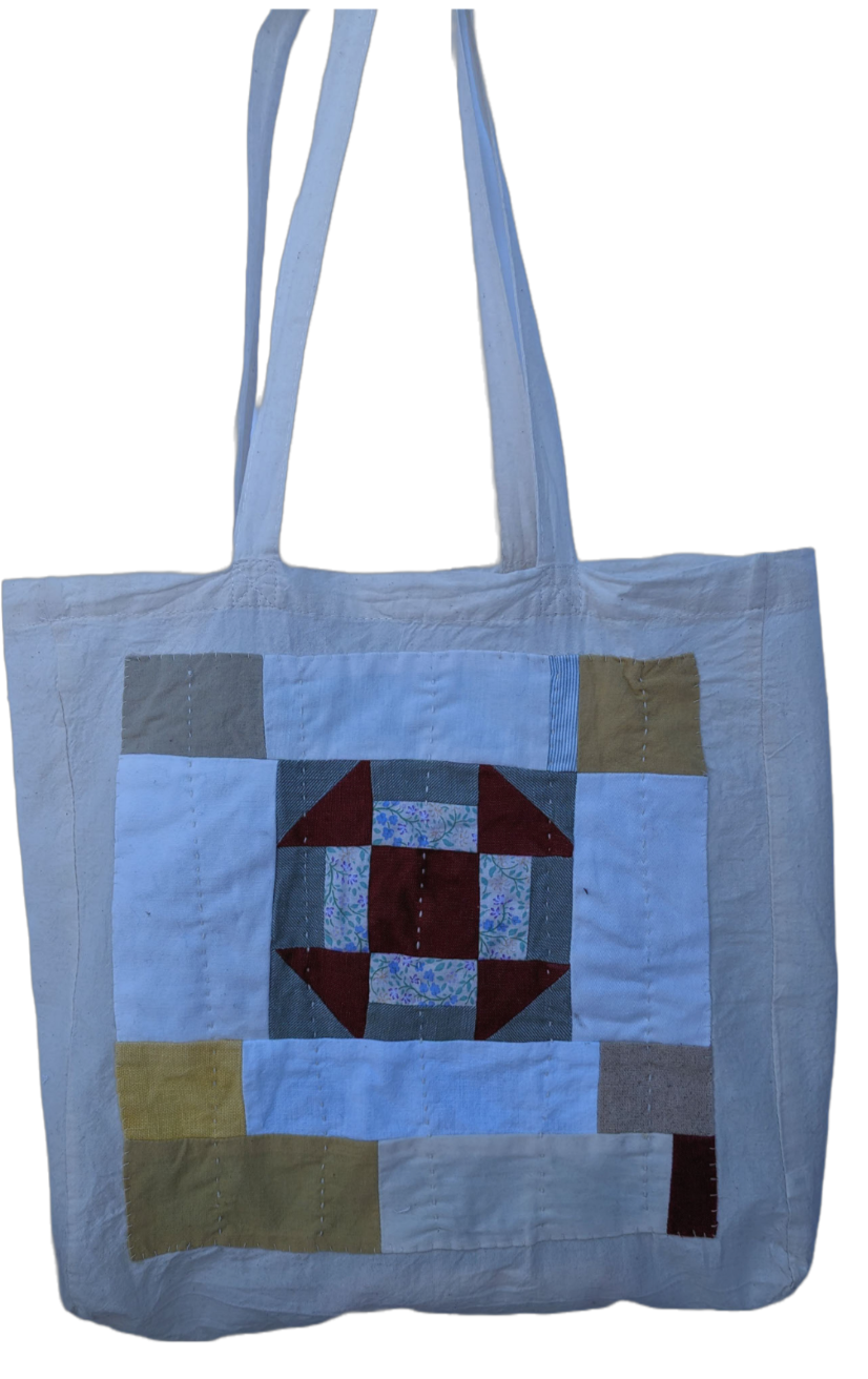 Churn Dash Patchwork Tote (two-sided)
