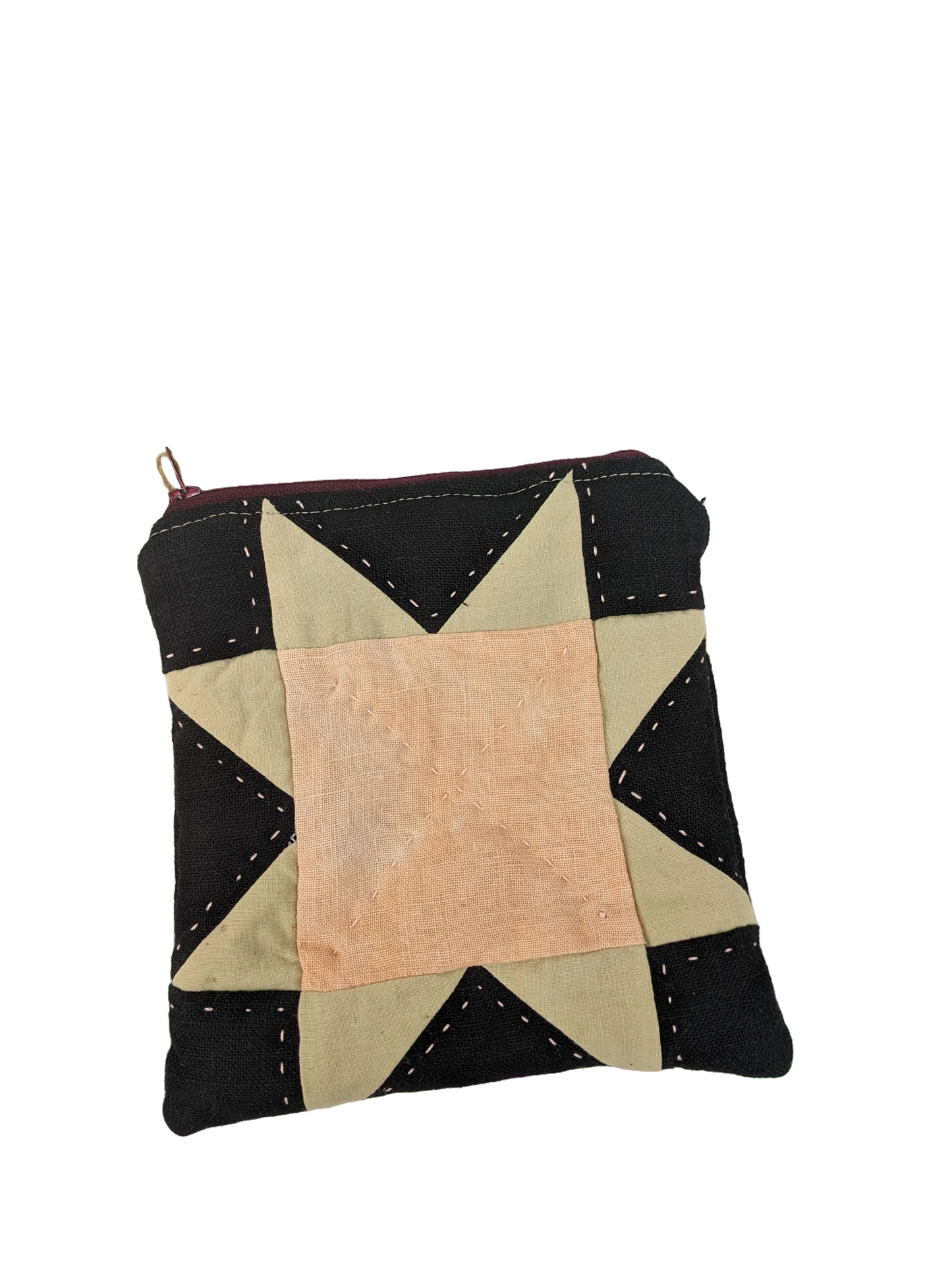 Plant Dyed Sawtooth Star Zipper Pouch